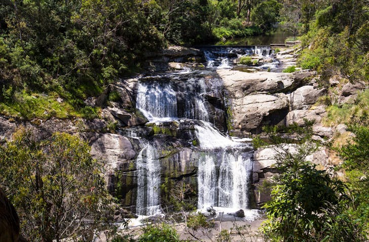 Water cascading over Agnes Falls near the tiny locale in South Gippsland, Victoria.