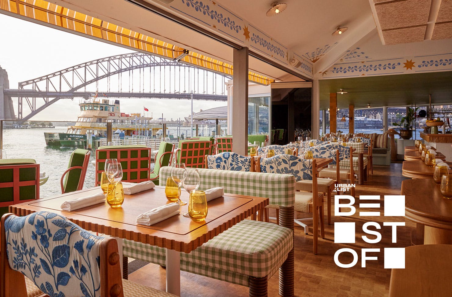The dining room at Sails on Lavender Bay, one of the best waterfront restaurants in Sydney 