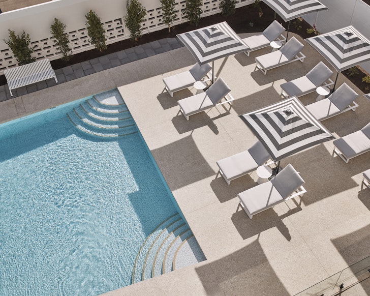 A view of the pool at Hotel Alba one of the best Adelaide hotels