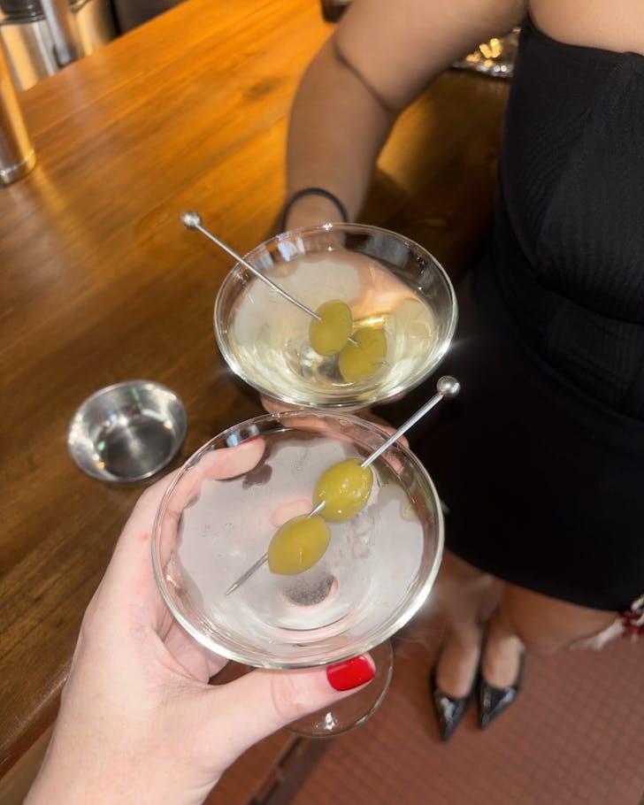 two dirty martinis at sydney cbd bar disco pantera