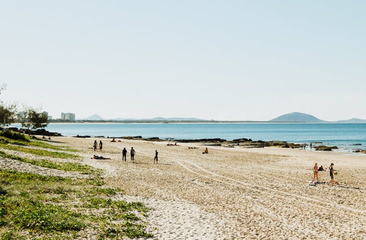 Beach setting.