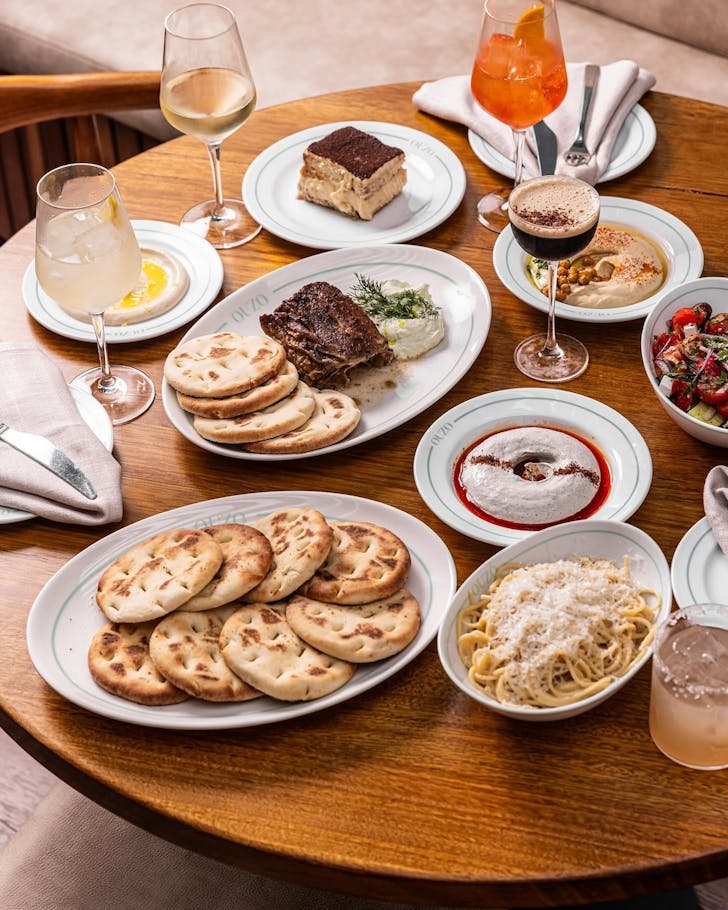 the mediterranean bottomless brunch spread at ouzo in darlinghurst