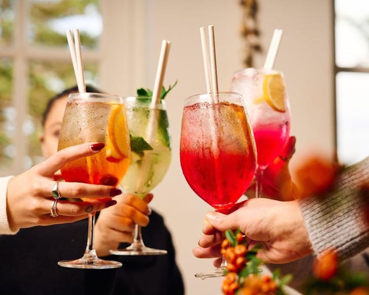four vibrant cocktails are cheered at watson's bay's bottomless brunch
