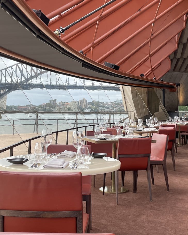 the interior of sydney restaurant bennelong inside the sydney opera house