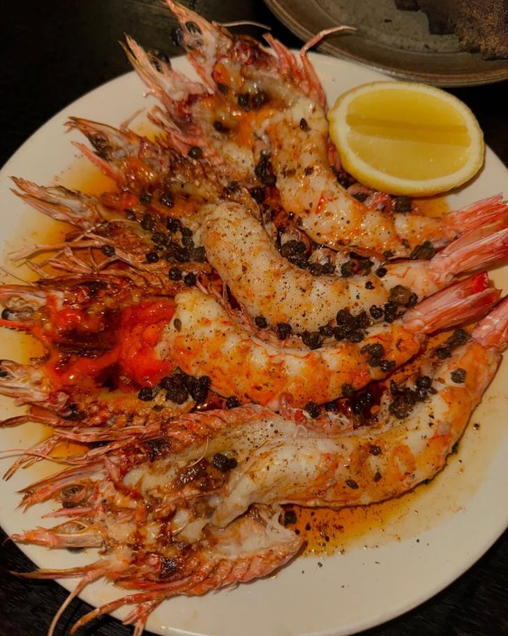 dua lipa's picture of the grilled prawns at sydney restaurant ester