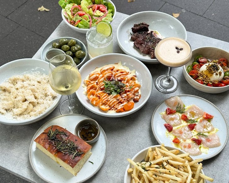 a spread of italian food at surry hills restaurant giuls