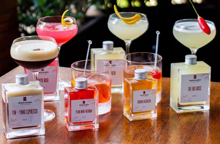 A range of takeaway cocktails from Gold Coast's Mamasan restaurant and bar. 