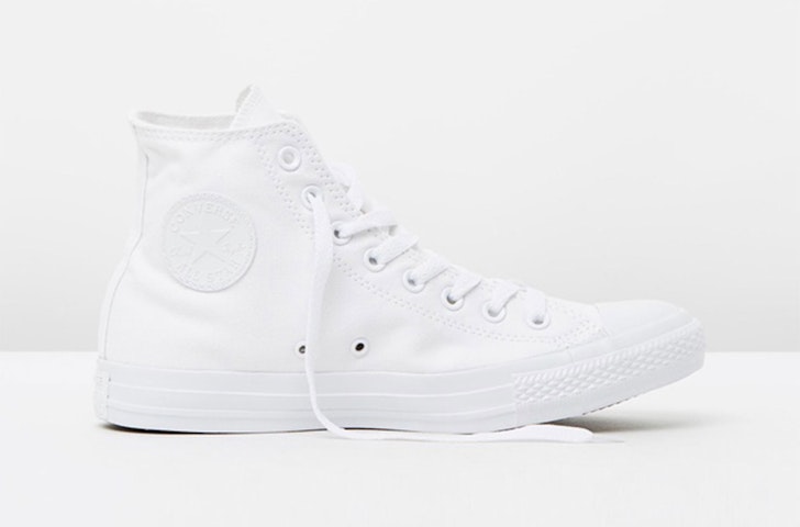 The Converse Chuck Taylor All Star Hi, one of the best white sneakers