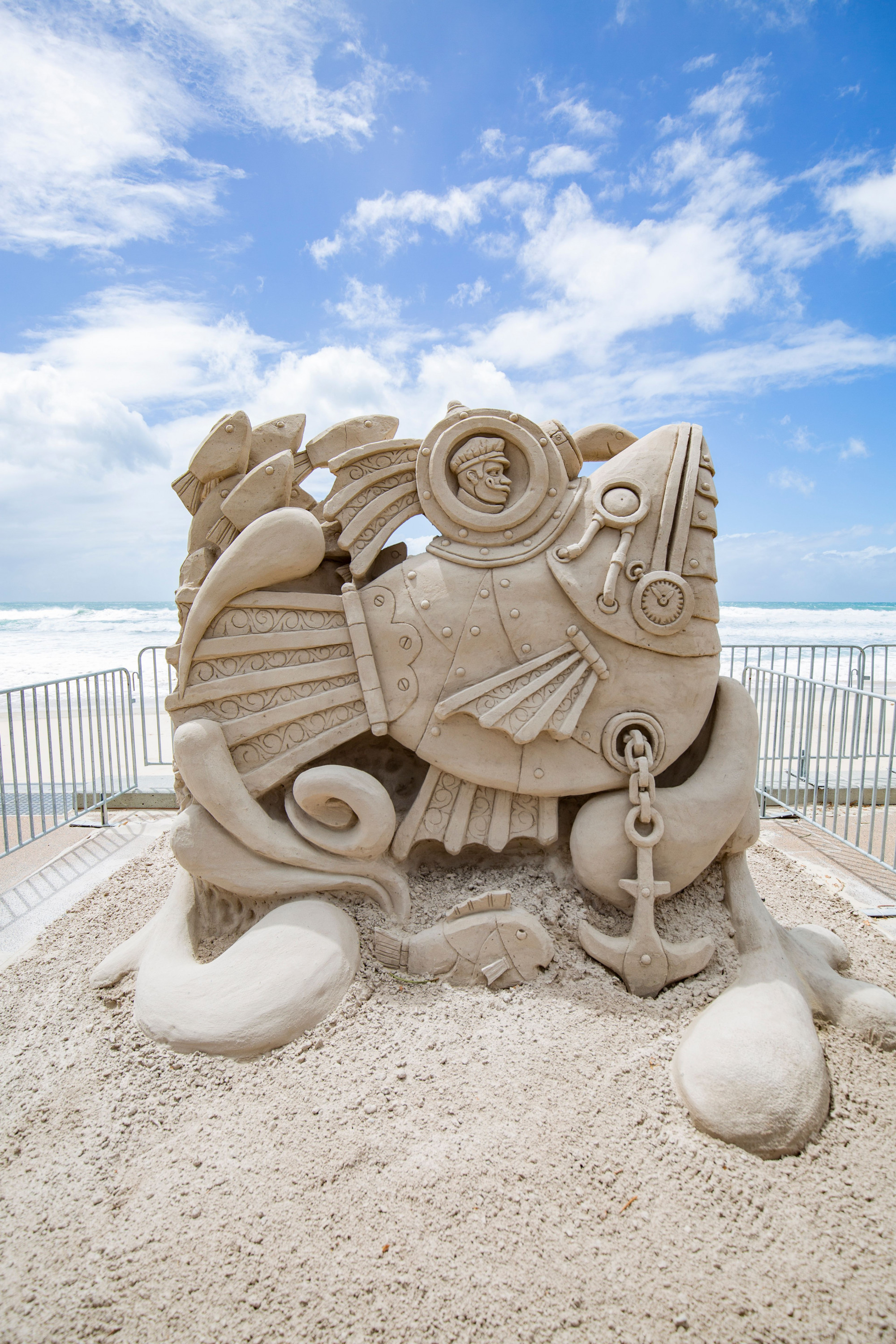 a sand sculpture of a fish