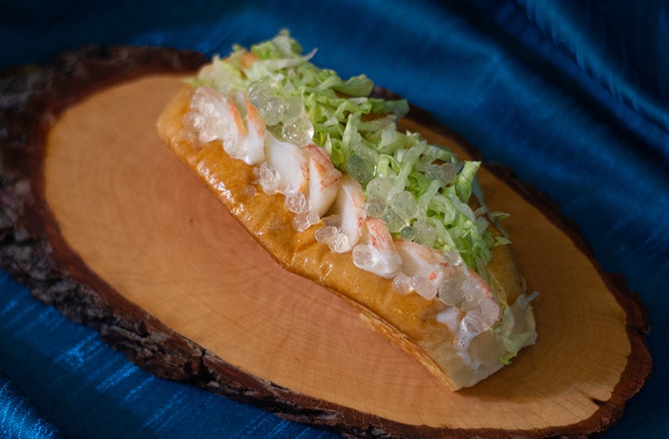 a close-up shot of a lobster dish