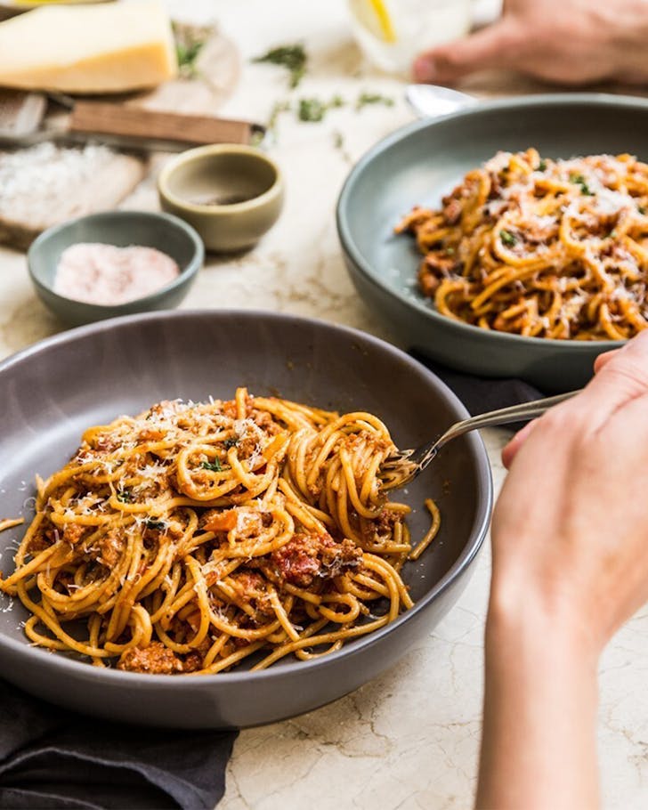 plant-based spaghetti bolognese