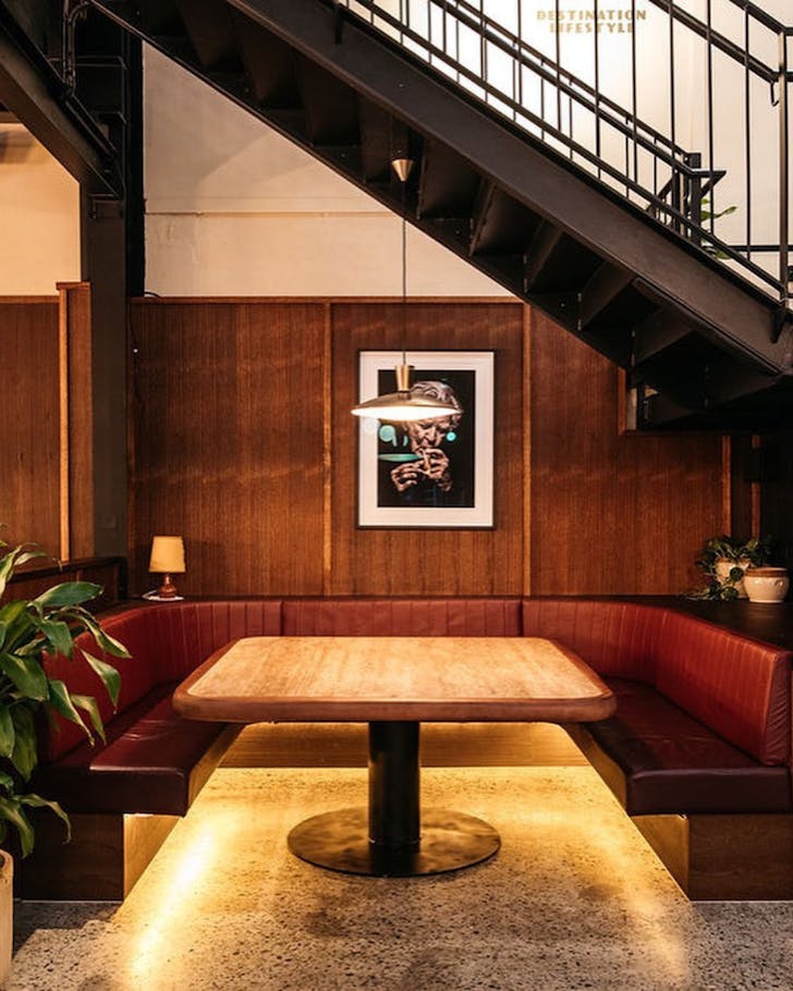 A retro booth seat in the Bob Hawke Leisure Centre