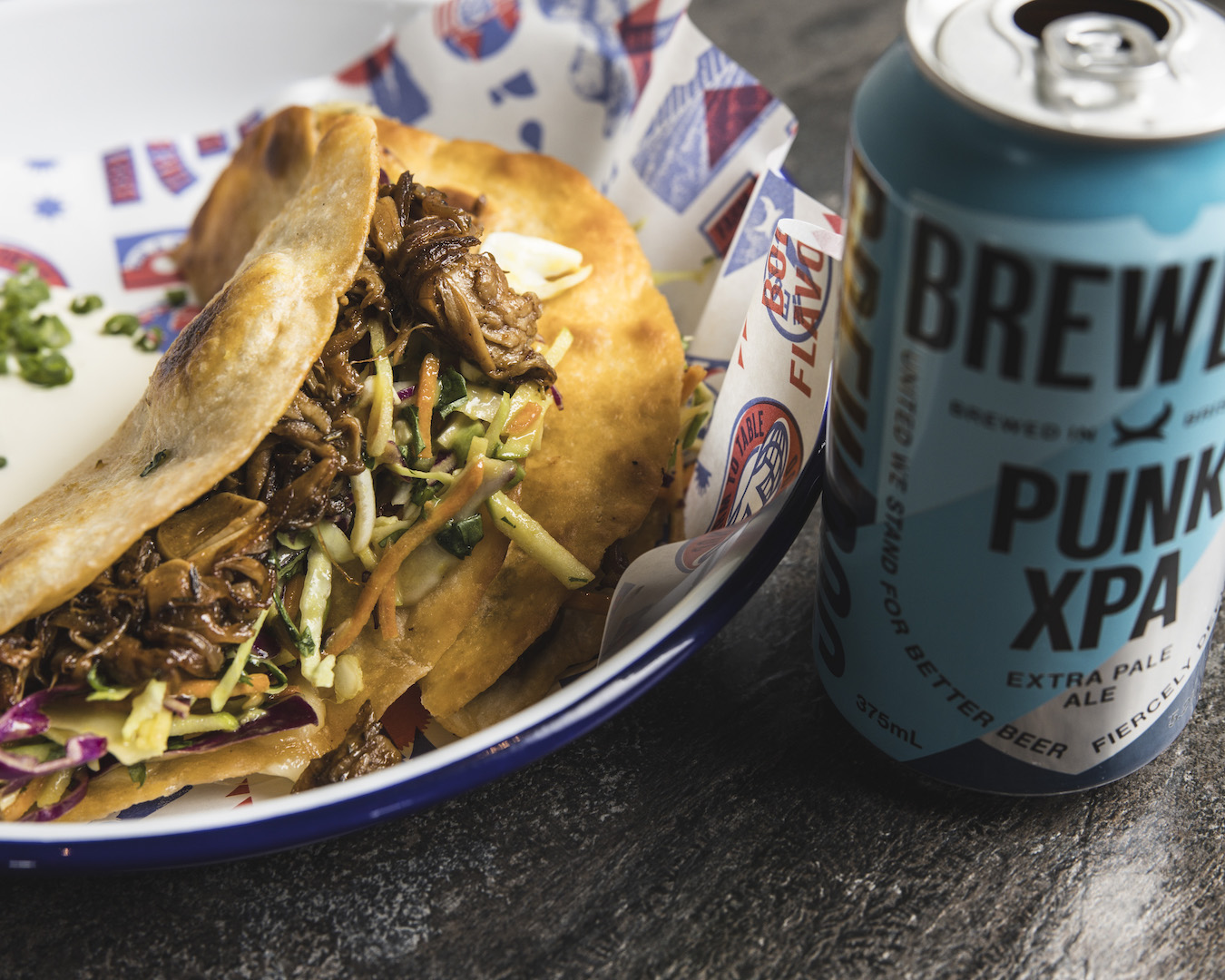 Taco and beer from BrewDog