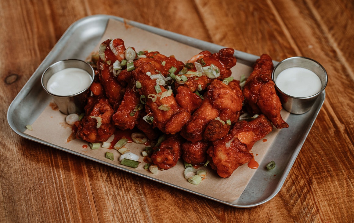 a tray of wings