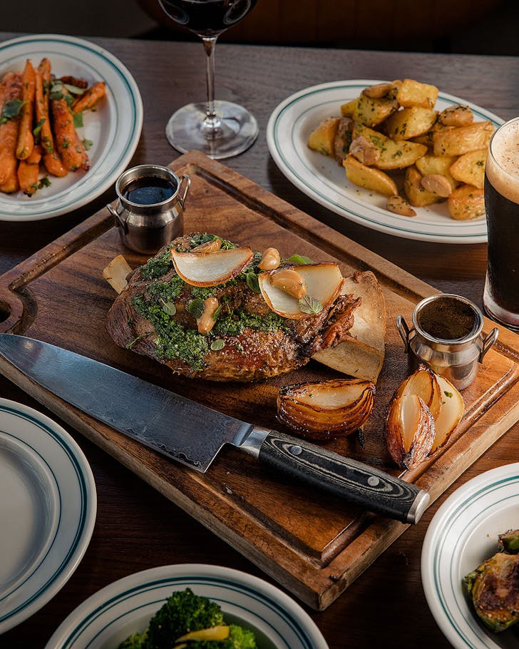 A massive Sunday roast at The Bridgman with all the trimmings.