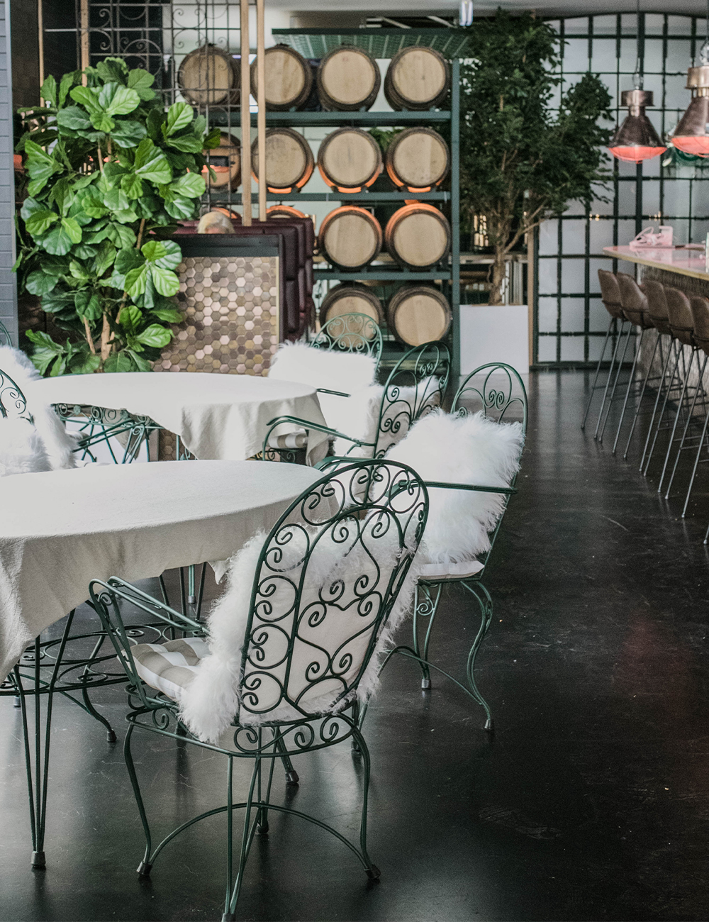 Tables inside the bar