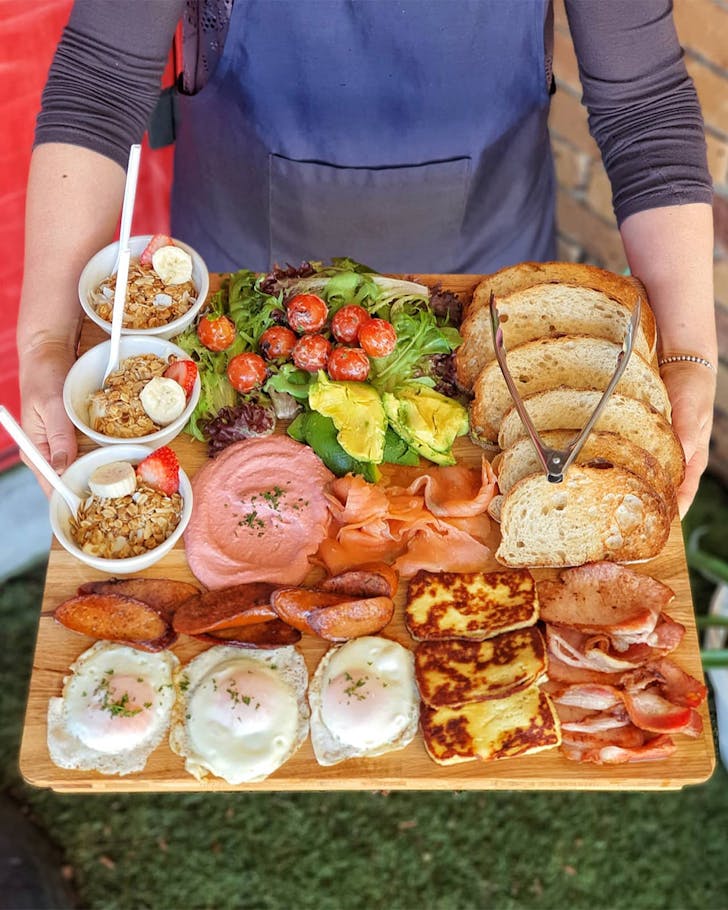 a breakfast platter at brisbane south cafe kith and chow