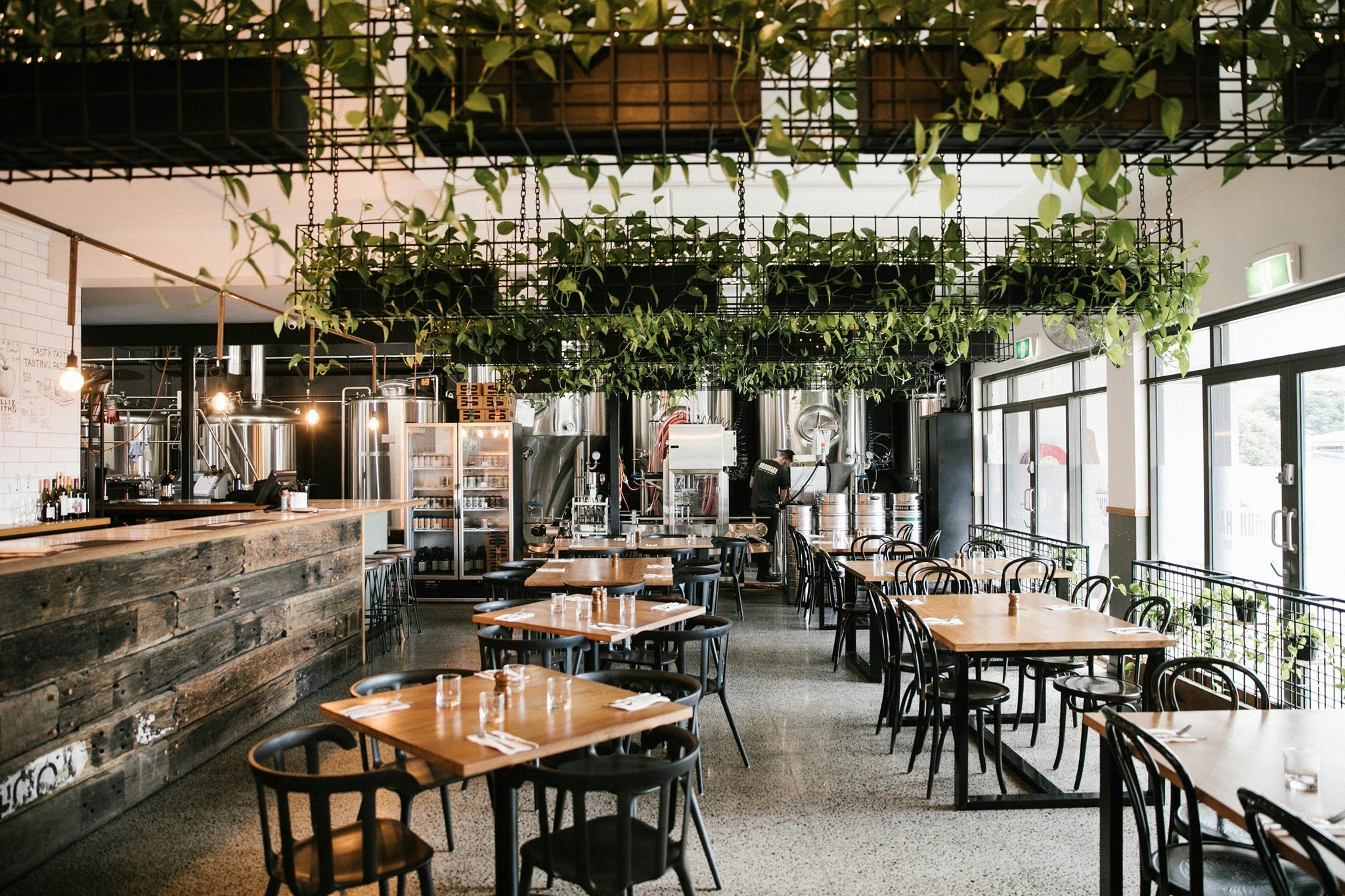 the interior of a brewery