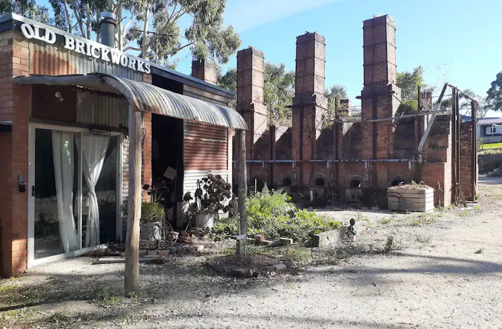 An exterior view of the Old Brickworks Airbnb one of the best accommodation options in Adelaide Hills