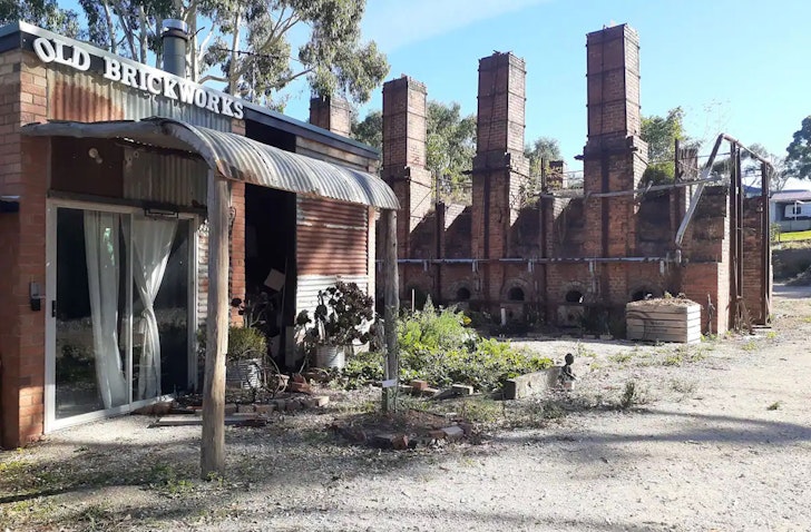 An exterior view of the Old Brickworks Airbnb one of the best accommodation options in Adelaide Hills