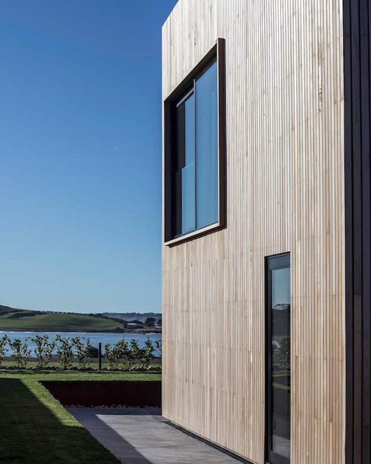 The wooden exterior of The Kakanui Cube one of the best NZ Airbnbs