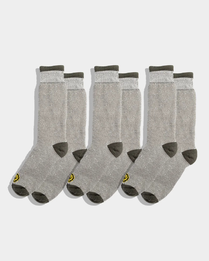 Three pairs of grey Cactus Mahi socks.