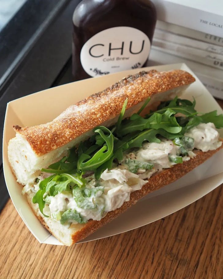 Chu Bakery baguette and coffee in Highgate