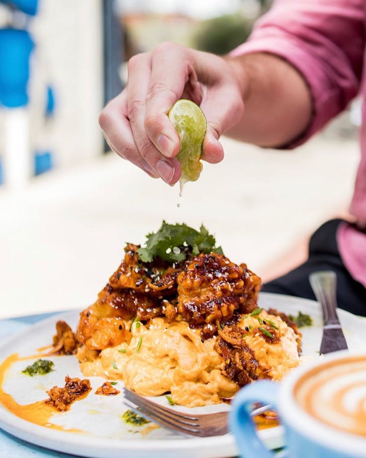 A scrambled egg dish at Hylin cafe in West Leederville