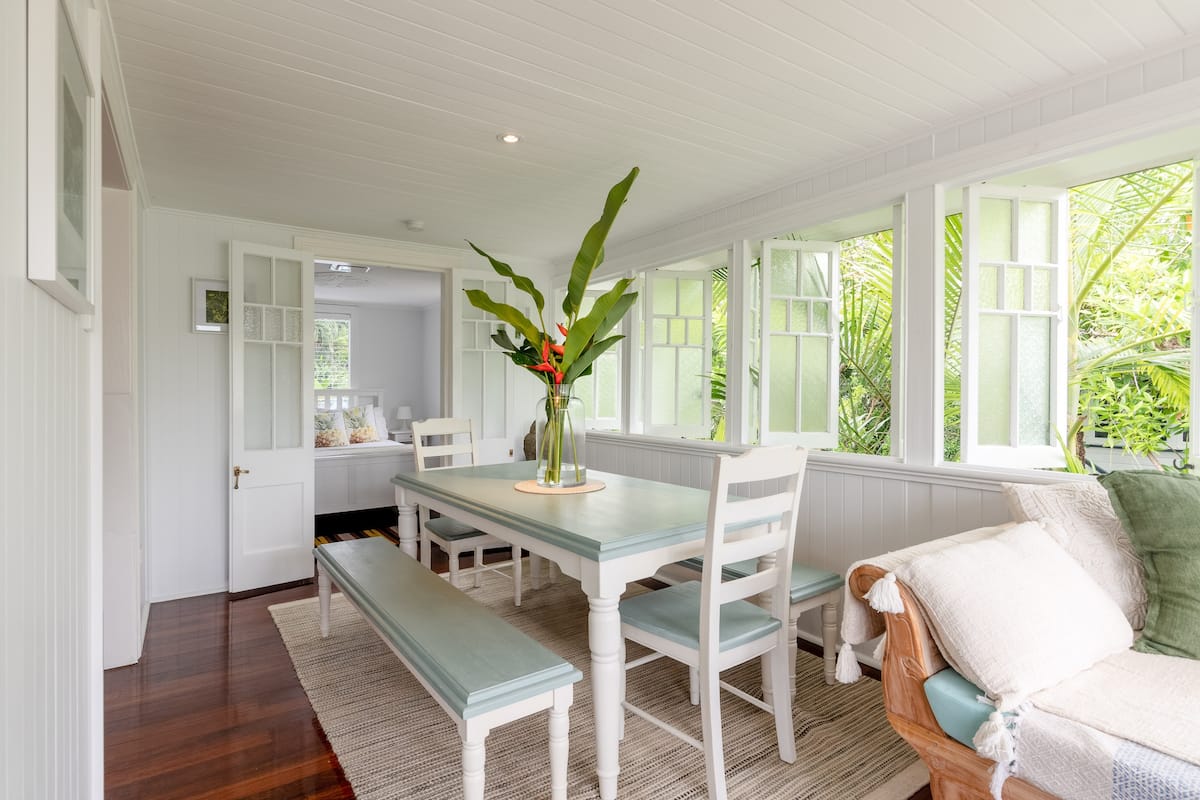 a sunroom in an old queenslander house