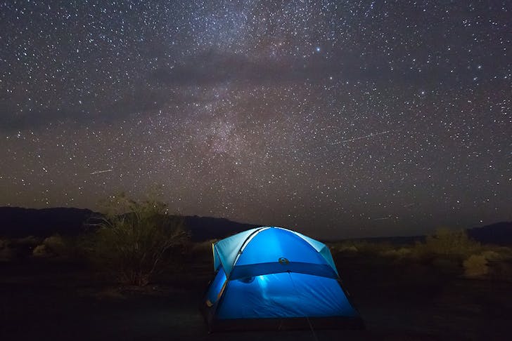 A tent under a sky full of stars