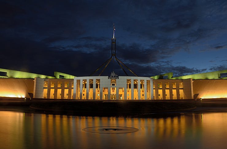 A photo of Parliament in Canberra