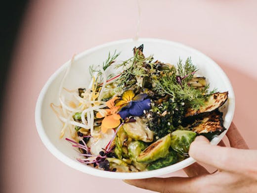 A plant-based dish served in a bowl from a cafe in Mordialloc called Cassia.