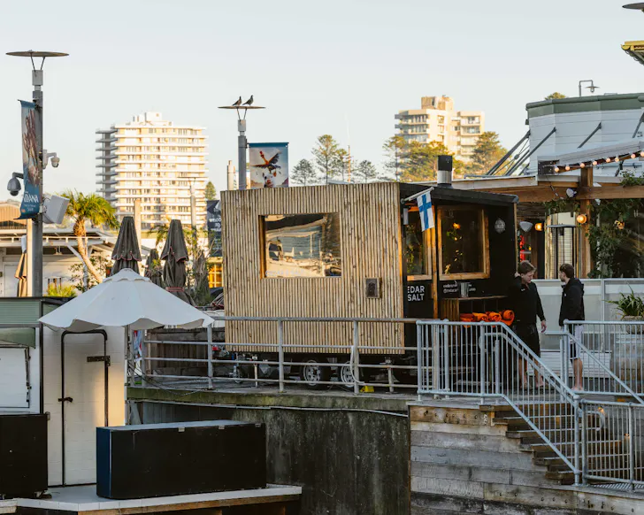 Cedar and Salt Sauna pop-up Manly Wharf