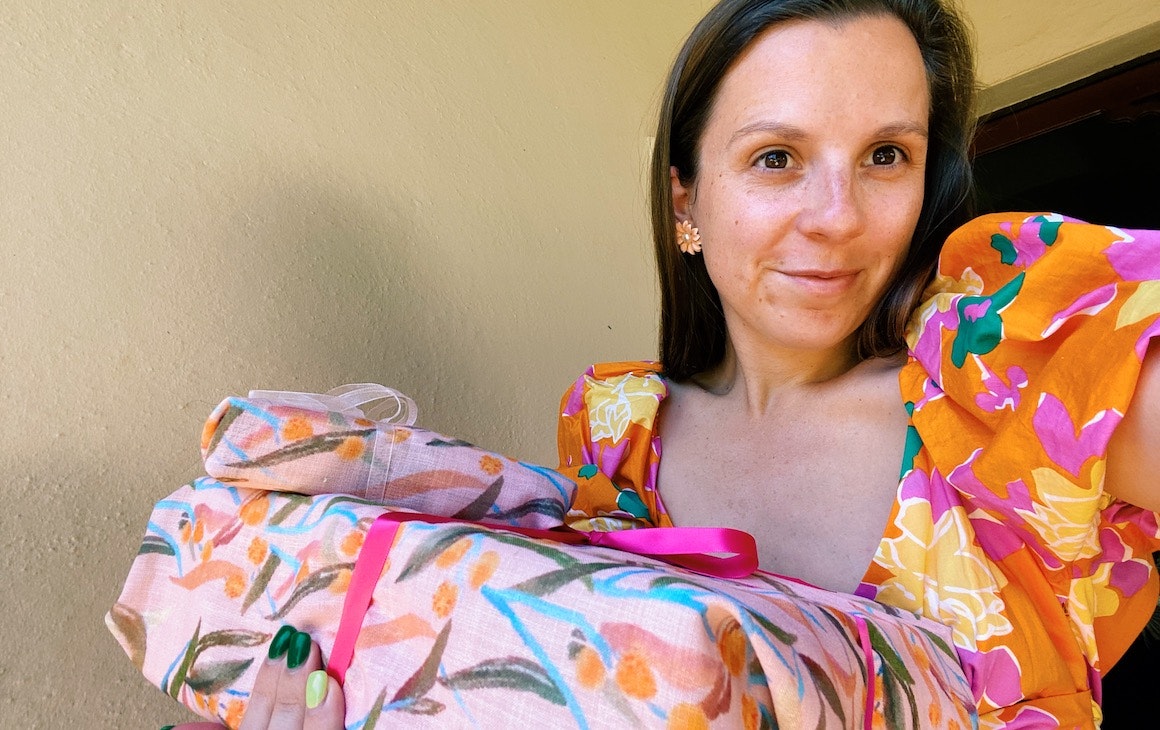 Renee with Christmas Gifts in Perth