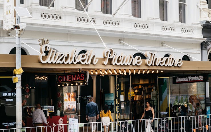 the front facade of the elizabeth picture theatre