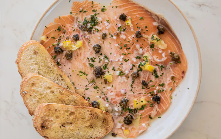 a salmon carpaccio
