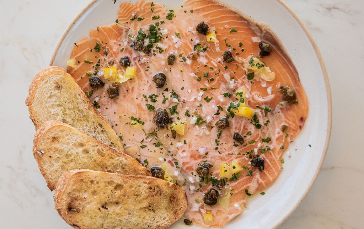 a salmon carpaccio