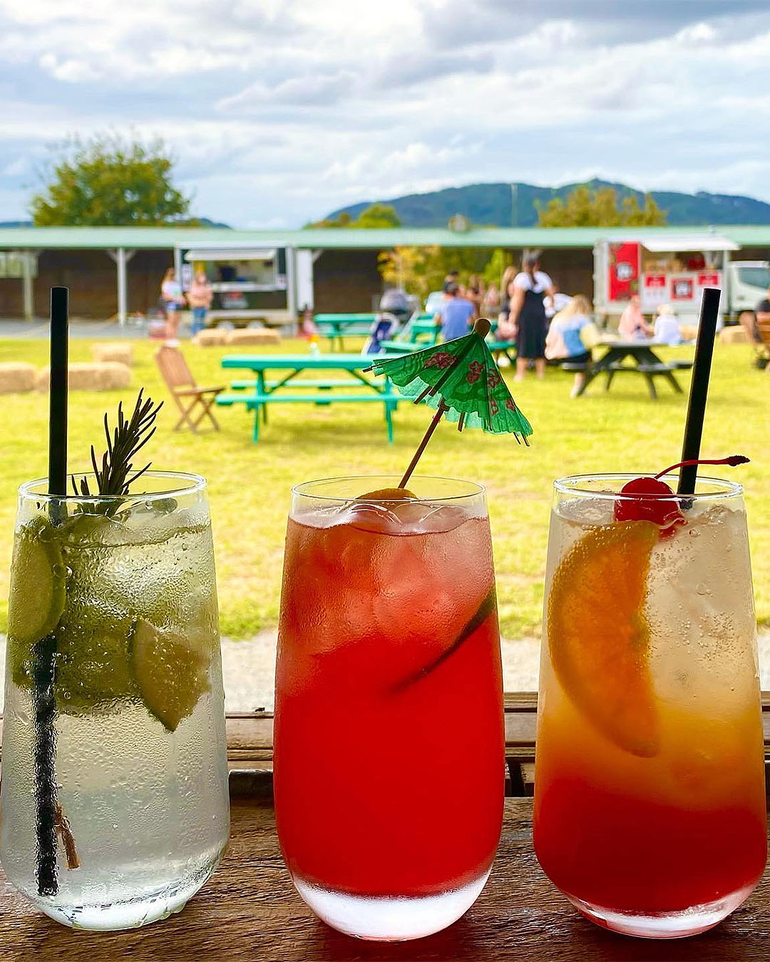 Delicious drinks at Clevedon Village Market, one of the best places in Auckland for the soul.
