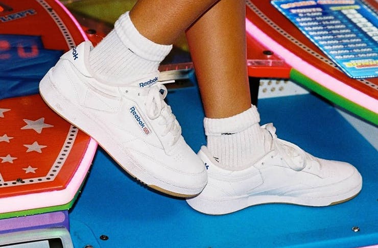 White Reebok sneakers