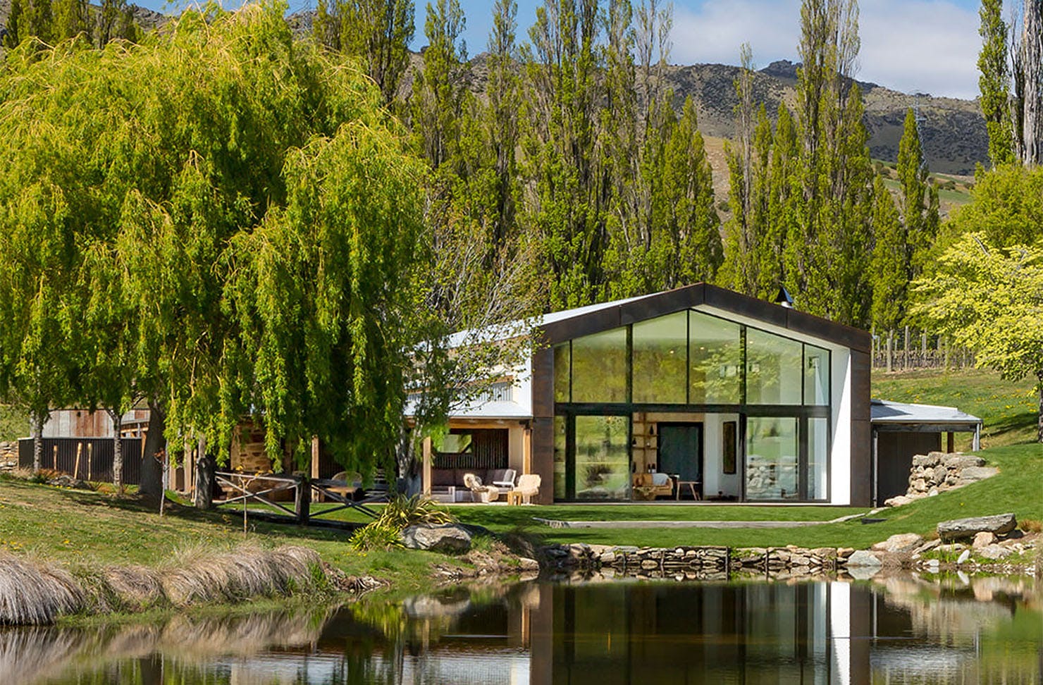 Cloudy Bay is seen from across a lake.