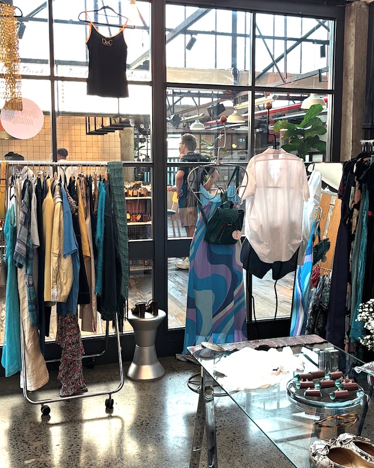 A very chic-looking Continual Store x Fever Vintage pop-up store in Ponsonby Central.
