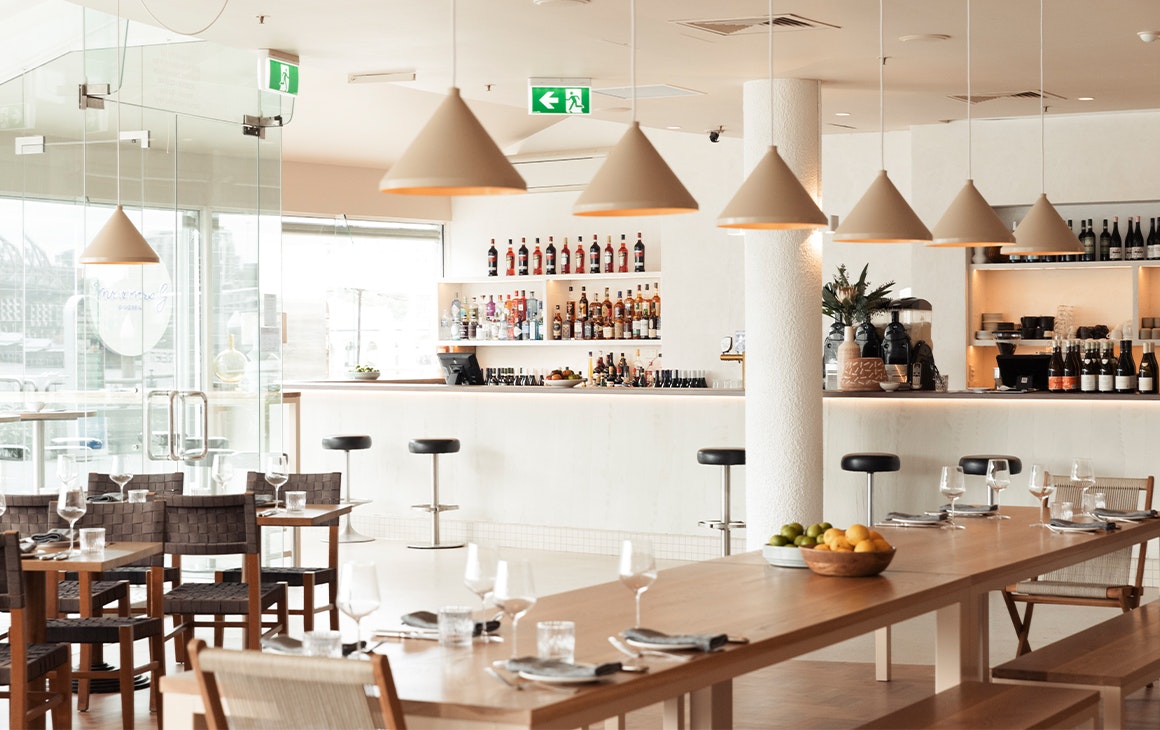 looking towards the white bar at coppa