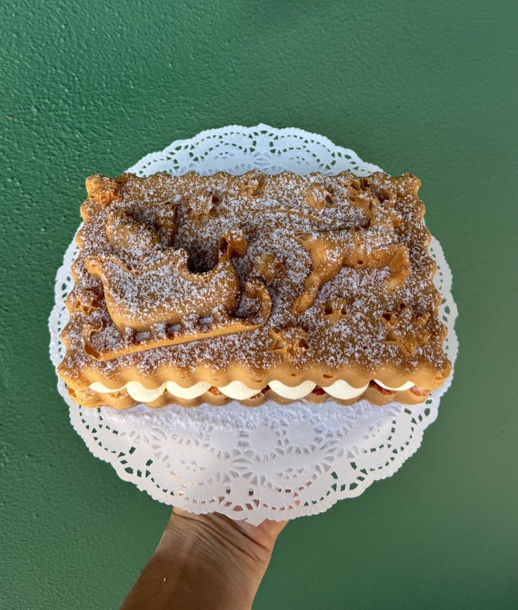 corica pastries santa sleigh sponge cake