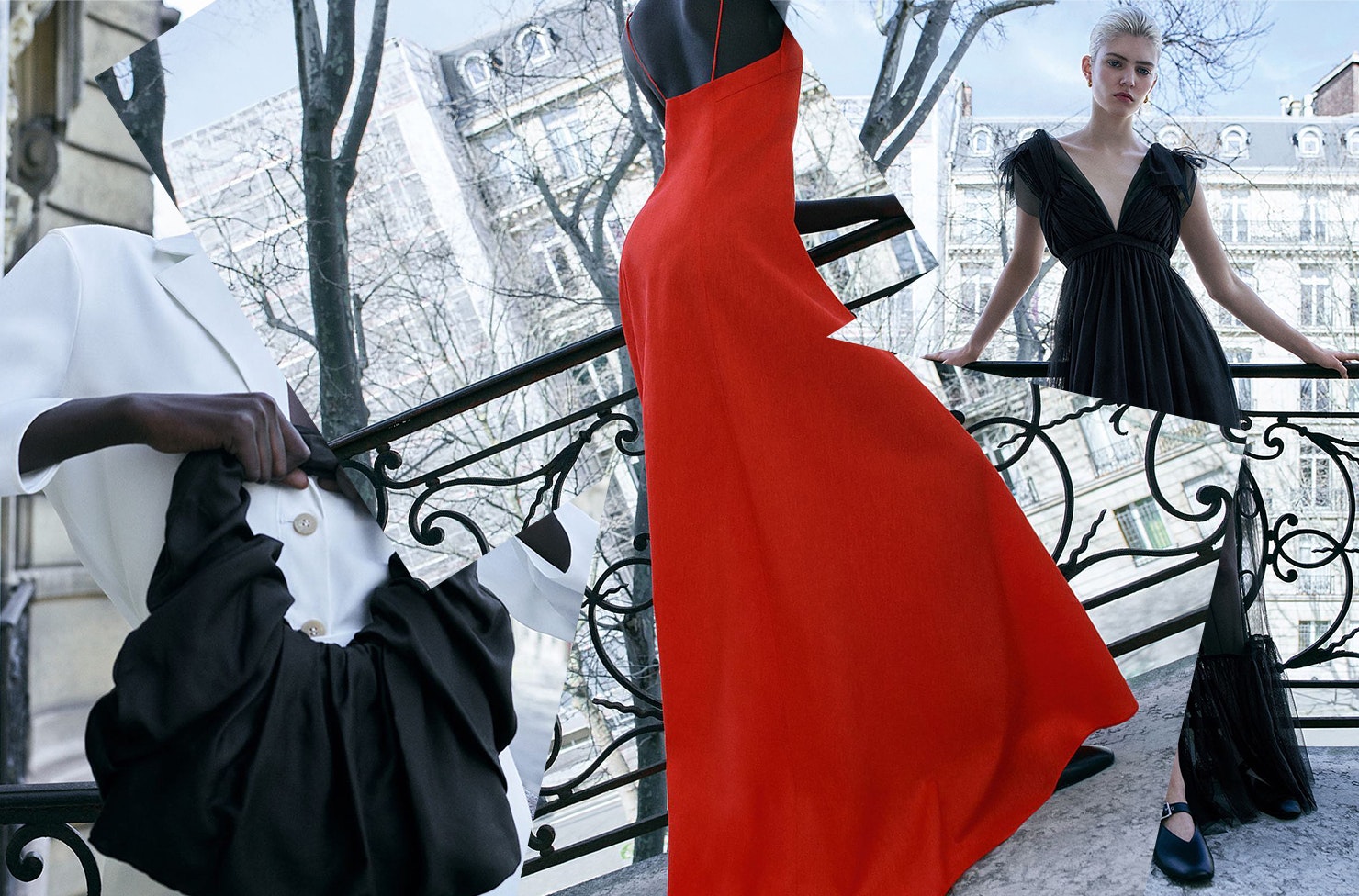 A collage of dresses and accessories from Cos Atelier