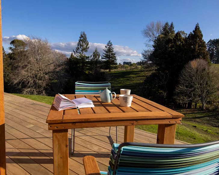 A fresh pot of tea, a good book and a countryside view.