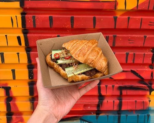 Croff Bakery Perth Croissant In Front Of Bright Wall