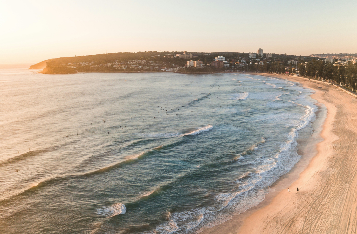 Cronulla Beach birds eye view