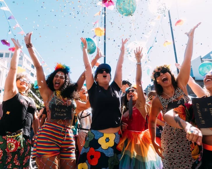 people celebrate in colourful clothing for cuba dupa festival