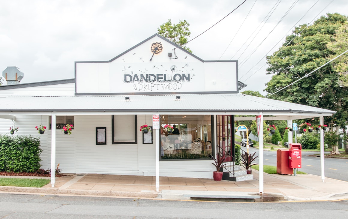 white cottage exterior of dandelion and driftwood