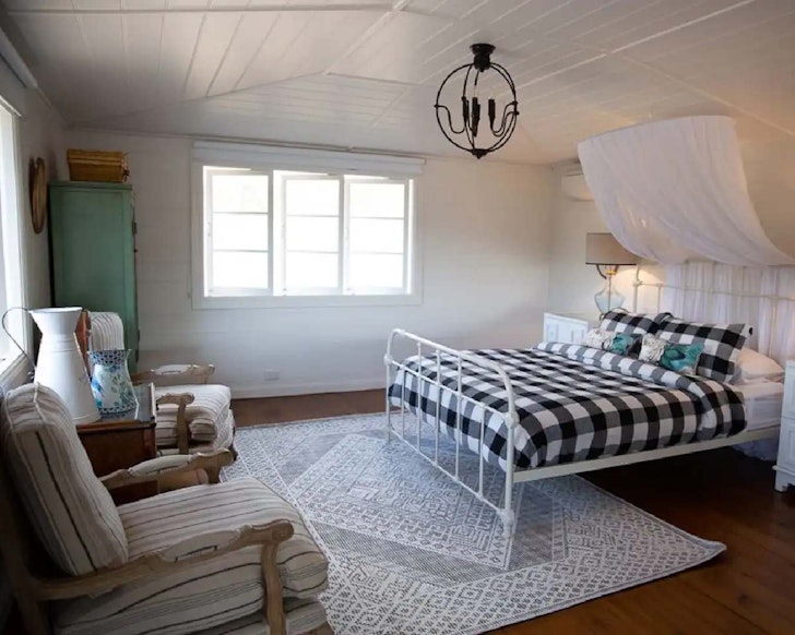 The bedroom at Darlington Grove one of the best farm stays near Brisbane